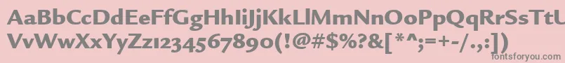 フォントLegacySansMdOsItcTtUltra – ピンクの背景に灰色の文字