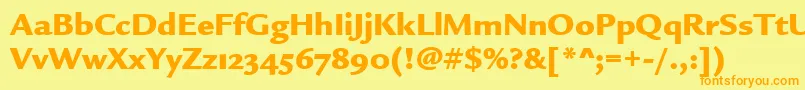 LegacySansMdOsItcTtUltra Font – Orange Fonts on Yellow Background