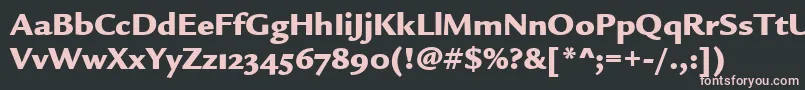 フォントLegacySansMdOsItcTtUltra – 黒い背景にピンクのフォント