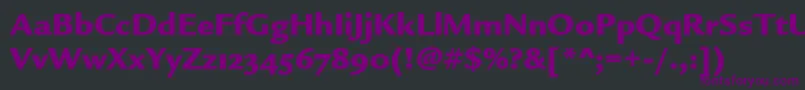 Шрифт LegacySansMdOsItcTtUltra – фиолетовые шрифты на чёрном фоне