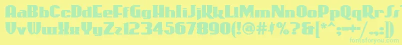 Rollercoaster Font – Green Fonts on Yellow Background