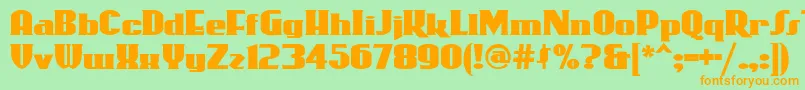 Rollercoaster Font – Orange Fonts on Green Background