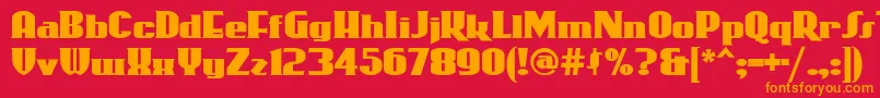 フォントRollercoaster – 赤い背景にオレンジの文字