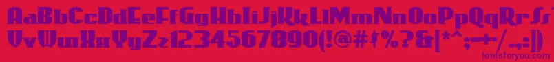 Rollercoaster Font – Purple Fonts on Red Background