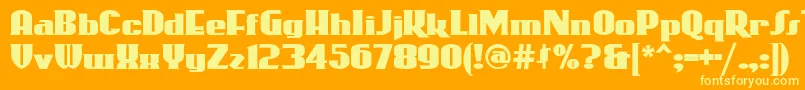 Rollercoaster Font – Yellow Fonts on Orange Background