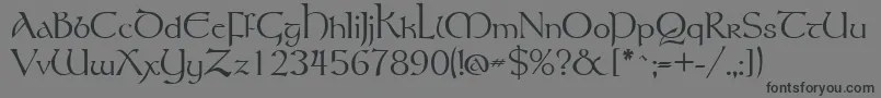 フォントTolkien – 黒い文字の灰色の背景