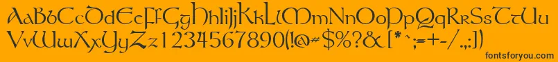 Tolkien Font – Black Fonts on Orange Background