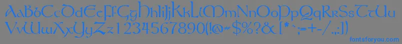 Tolkien-Schriftart – Blaue Schriften auf grauem Hintergrund