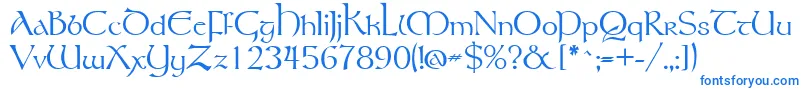 Tolkien Font – Blue Fonts on White Background