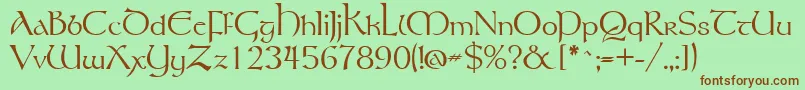 Lisätietoja Tolkien-fontista Tolkien-fontti – ruskeat fontit vihreällä taustalla