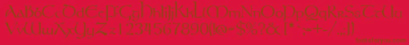 Police Tolkien – polices brunes sur fond rouge