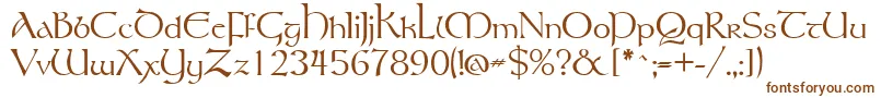 Fonte Tolkien – fontes marrons em um fundo branco