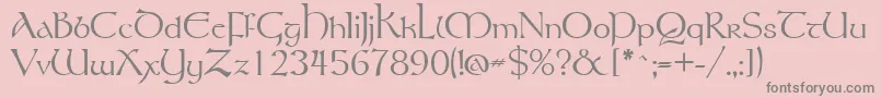 Tolkien Font – Gray Fonts on Pink Background