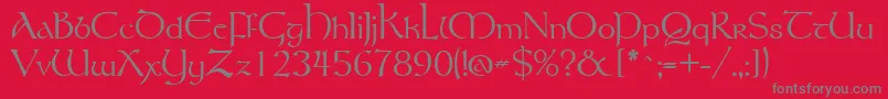 Tolkien Font – Gray Fonts on Red Background