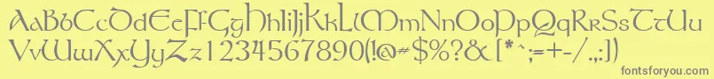 Tolkien Font – Gray Fonts on Yellow Background