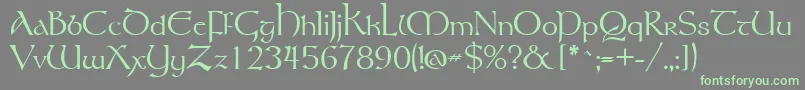 Tolkien Font – Green Fonts on Gray Background