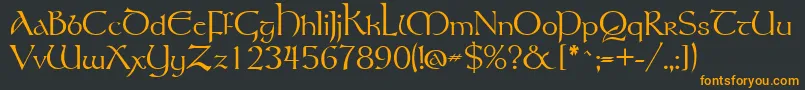 More about Tolkien Font Tolkien Font – Orange Fonts on Black Background