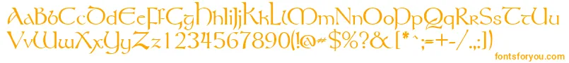 Tolkien Font – Orange Fonts on White Background