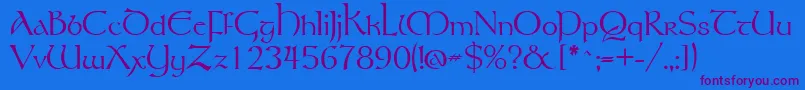 Tolkien Font – Purple Fonts on Blue Background