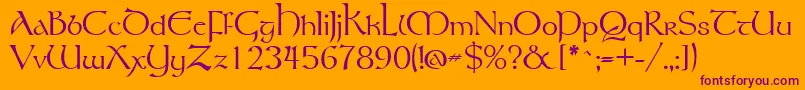 More about Tolkien Font Tolkien Font – Purple Fonts on Orange Background