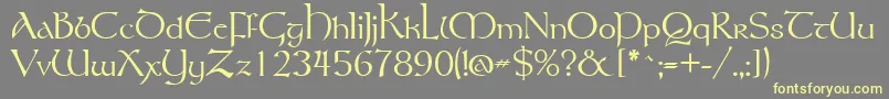 Tolkien Font – Yellow Fonts on Gray Background