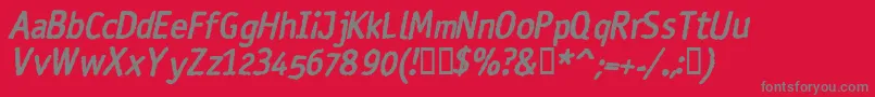 フォントRosangoBolditalic – 赤い背景に灰色の文字