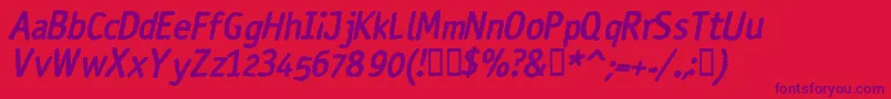 RosangoBolditalic Font – Purple Fonts on Red Background