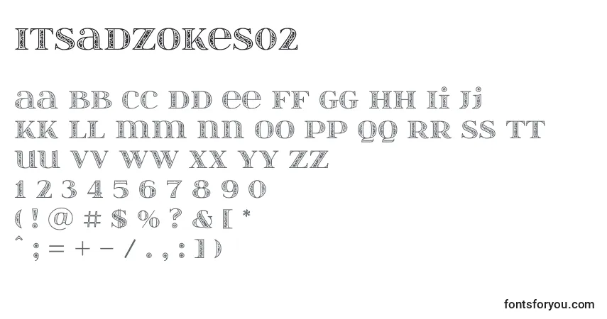 Czcionka Itsadzokes02 – alfabet, cyfry, specjalne znaki