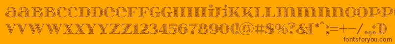 Itsadzokes02-Schriftart – Braune Schriften auf orangefarbenem Hintergrund