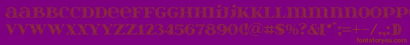 Itsadzokes02-Schriftart – Braune Schriften auf violettem Hintergrund