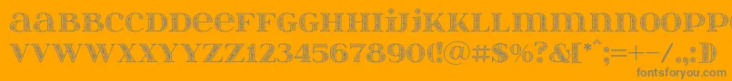 Itsadzokes02-Schriftart – Graue Schriften auf orangefarbenem Hintergrund