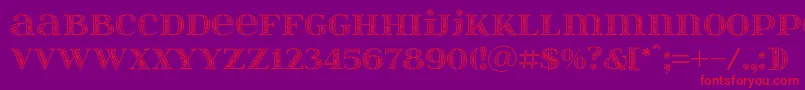 Itsadzokes02-Schriftart – Rote Schriften auf violettem Hintergrund