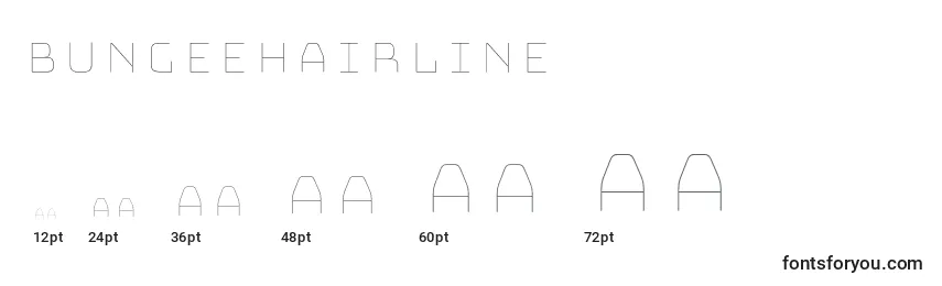 Размеры шрифта BungeeHairline
