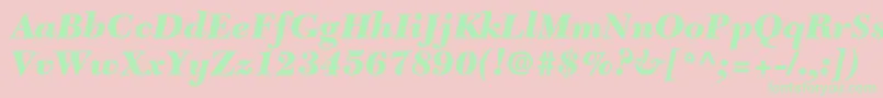 NewcaledonialtstdBlackit Font – Green Fonts on Pink Background