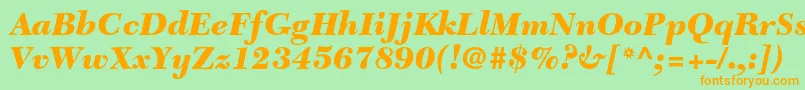 NewcaledonialtstdBlackit Font – Orange Fonts on Green Background