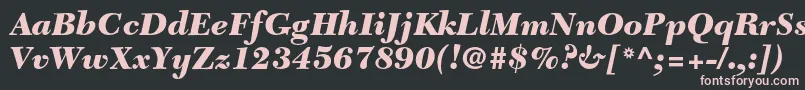 NewcaledonialtstdBlackit Font – Pink Fonts on Black Background