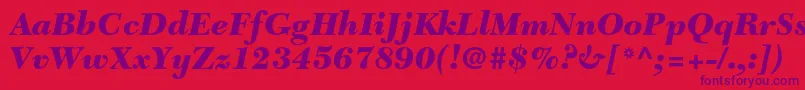 NewcaledonialtstdBlackit Font – Purple Fonts on Red Background