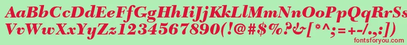 NewcaledonialtstdBlackit Font – Red Fonts on Green Background