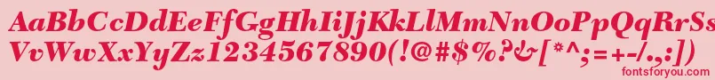 NewcaledonialtstdBlackit-Schriftart – Rote Schriften auf rosa Hintergrund