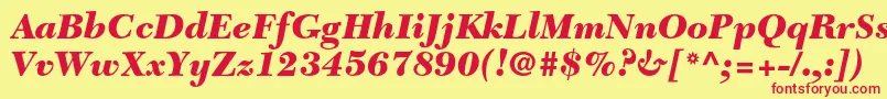 NewcaledonialtstdBlackit Font – Red Fonts on Yellow Background