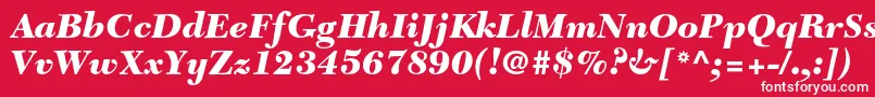 NewcaledonialtstdBlackit-fontti – valkoiset fontit punaisella taustalla