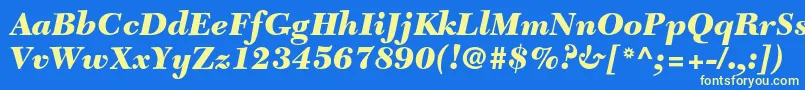 NewcaledonialtstdBlackit Font – Yellow Fonts on Blue Background