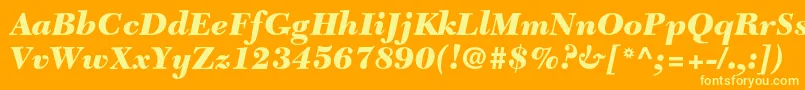 NewcaledonialtstdBlackit Font – Yellow Fonts on Orange Background