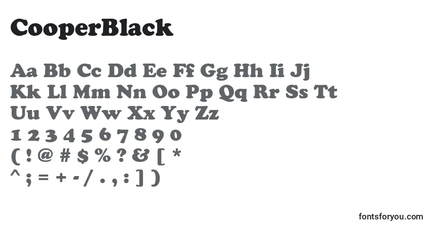 Schriftart CooperBlack – Alphabet, Zahlen, spezielle Symbole