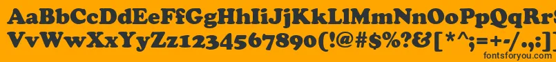CooperBlack-Schriftart – Schwarze Schriften auf orangefarbenem Hintergrund