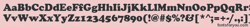CooperBlack-Schriftart – Schwarze Schriften auf rosa Hintergrund