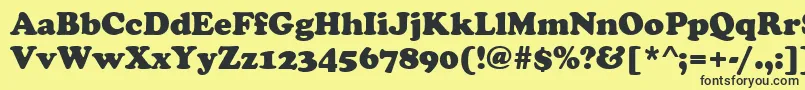 フォントCooperBlack – 黒い文字の黄色い背景