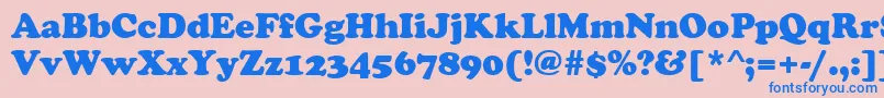 CooperBlack-fontti – siniset fontit vaaleanpunaisella taustalla
