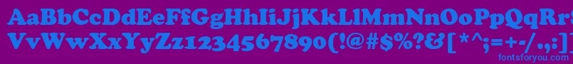 CooperBlack-fontti – siniset fontit violetilla taustalla