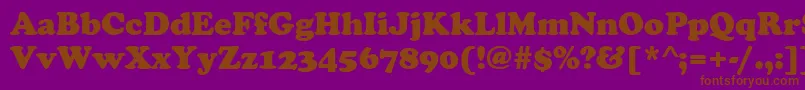 CooperBlack-fontti – ruskeat fontit violetilla taustalla